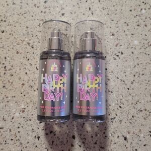 2 Bath & Body Works Happy Birthday Fine Fragrance Body Mist Travel size 2.5 oz